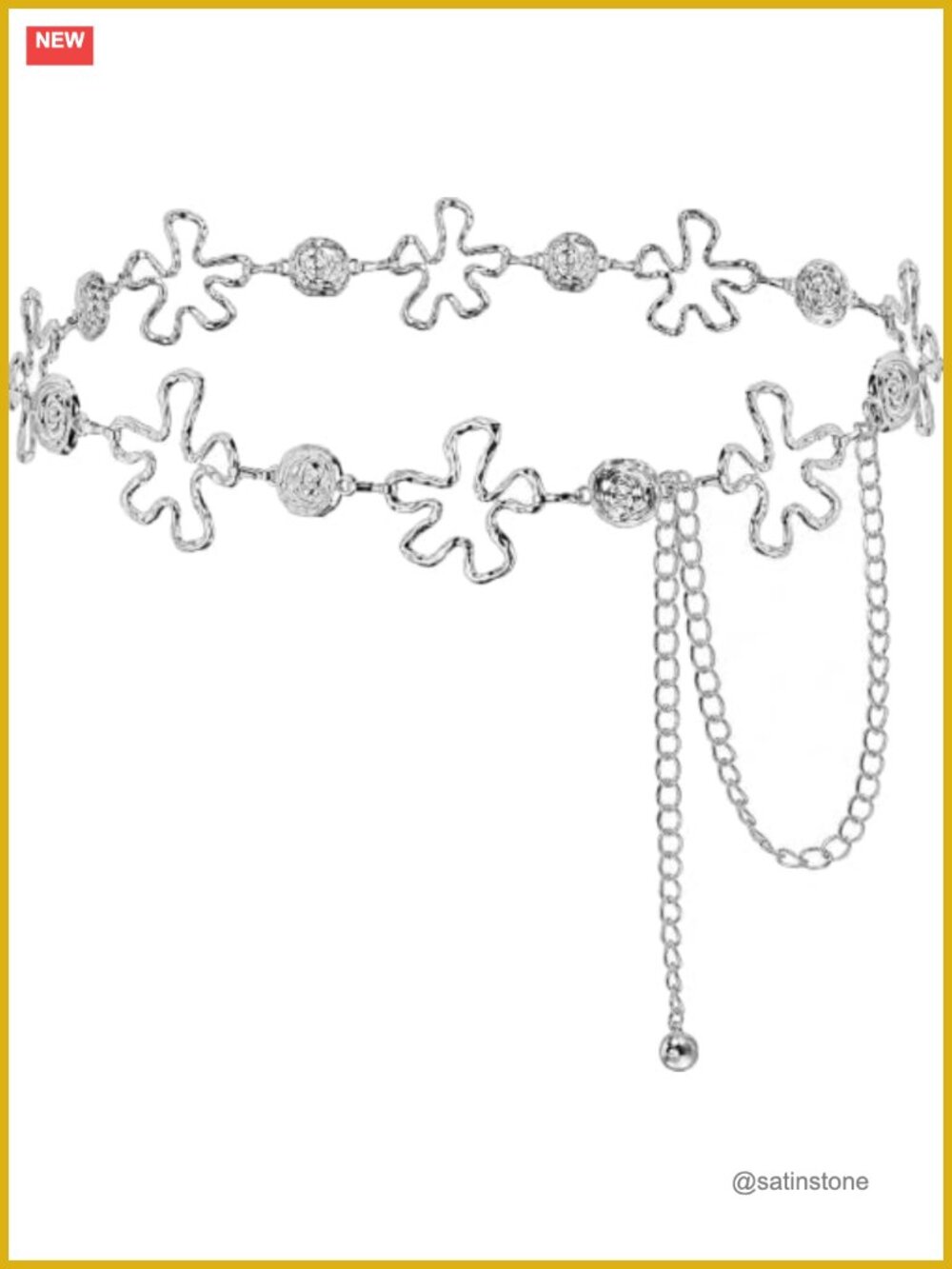 Boho Metal Link Waist Chain Belt for Jeans and Dresses
